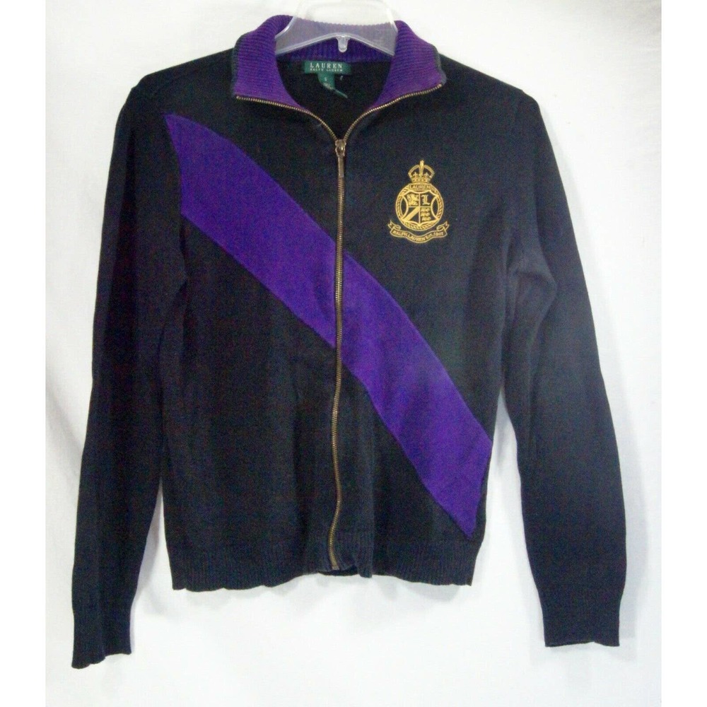 Ralph Lauren Gold Crest Cotton Zip Sweater Jacket